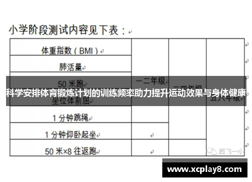 科学安排体育锻炼计划的训练频率助力提升运动效果与身体健康